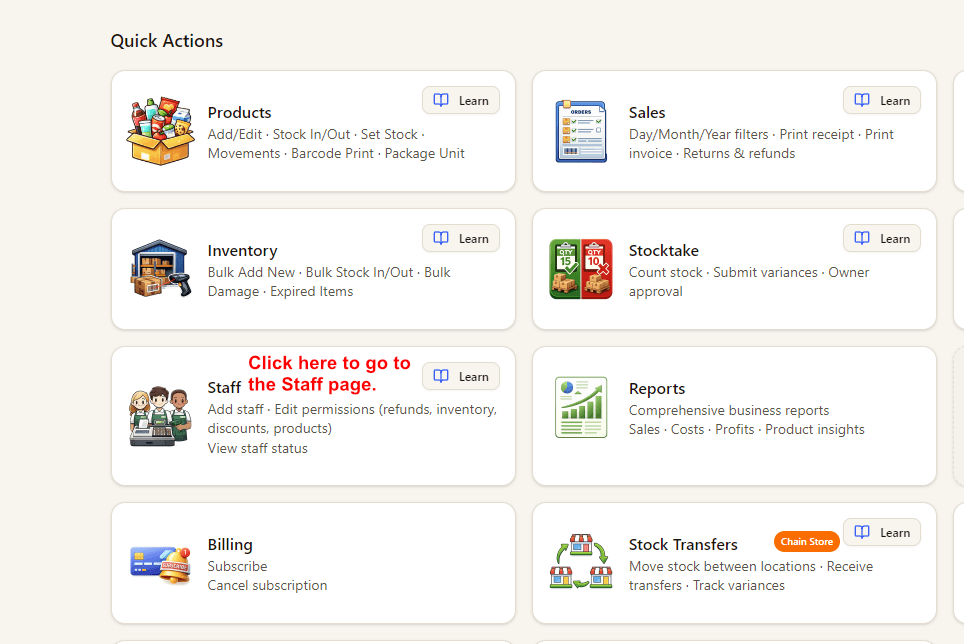 open staff page tutorial