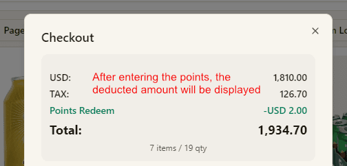 Discount after redeeming points